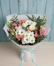 Букет цветов из:  Розы, Лизиантусы и Хризантемы #REPLACE_PRED# Советский Ленинградской области