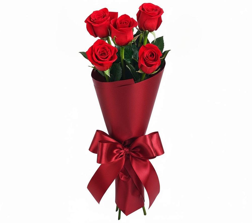 Букет 5 Красных роз Эдлесс Лав в Советский Ленинградской области