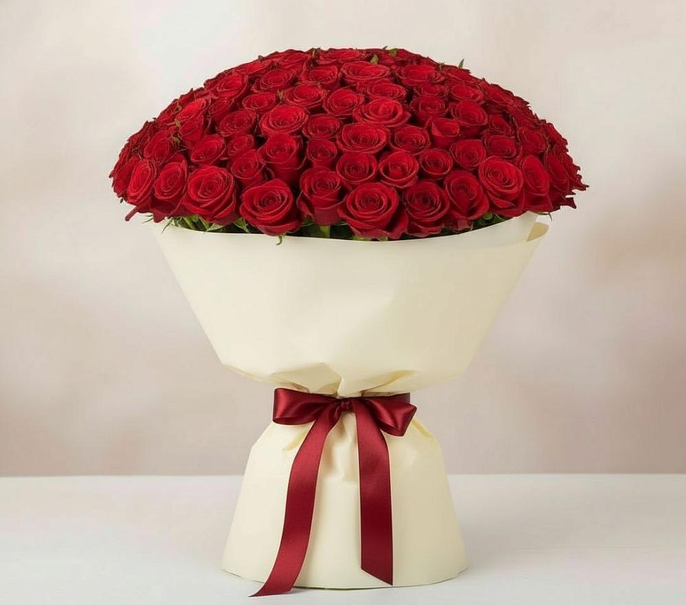 Букет 101 Красная роза Милано в Советский Ленинградской области