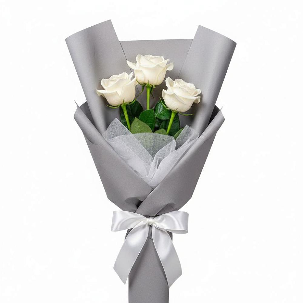 Букет 3 белые розы в Советский Ленинградской области