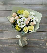 Букет цветов из:  Альстромерии, Розы и Хризантемы #REPLACE_PRED# Советский Ленинградской области