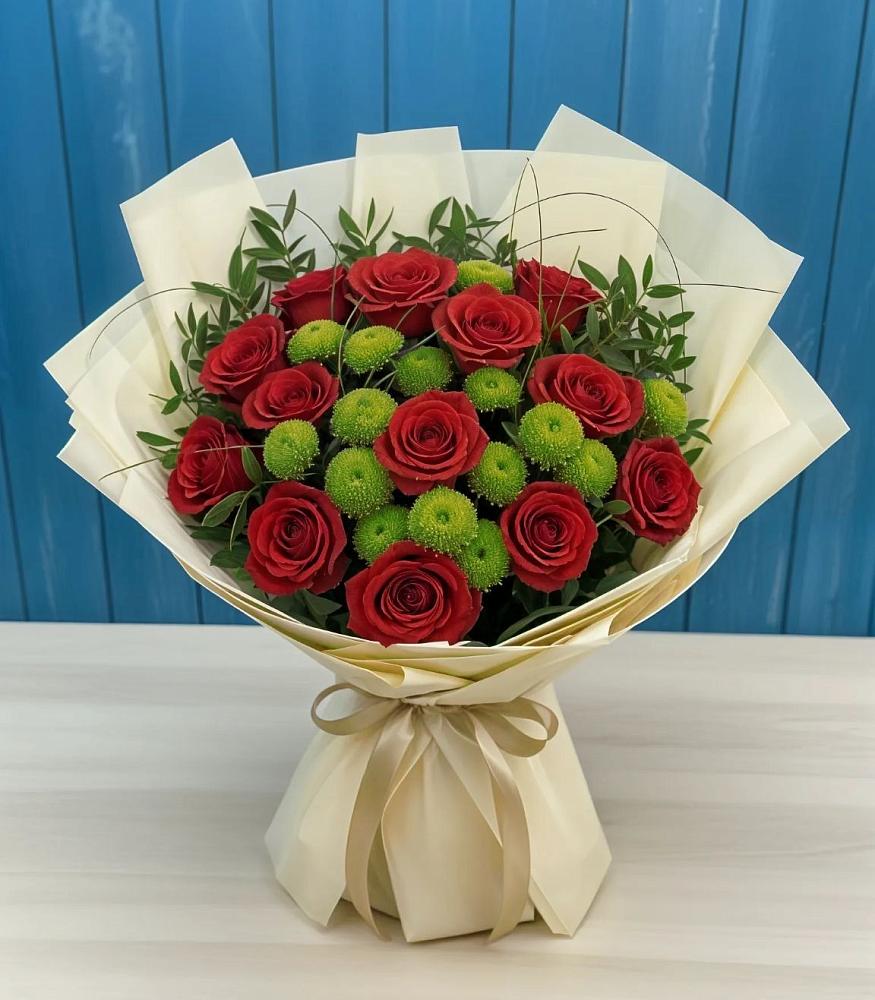 Букет цветов из: Розы и Хризантемы в Советский Ленинградской области